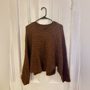 Abercrombie & Fitch Cable Crew Dolman Sweater Small/Medium Brown
